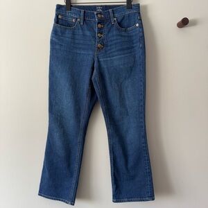 J CREW MID-RISE FLARE CROP BUTTON FLY JEANS SIZE 27 / 4